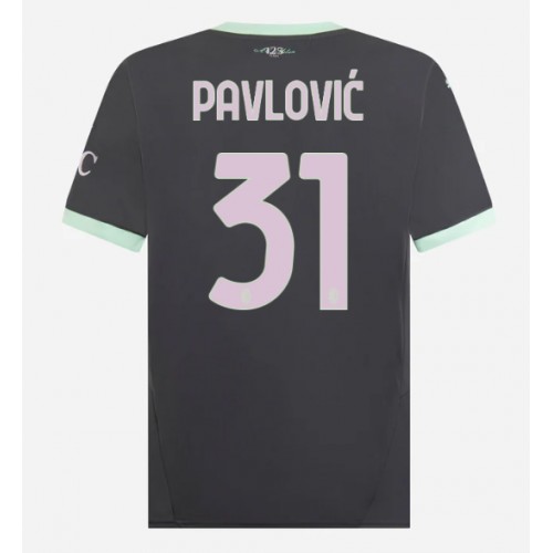 Fotbalové Dres AC Milan Strahinja Pavlovic #31 Alternativní 2024-25 Krátký Rukáv